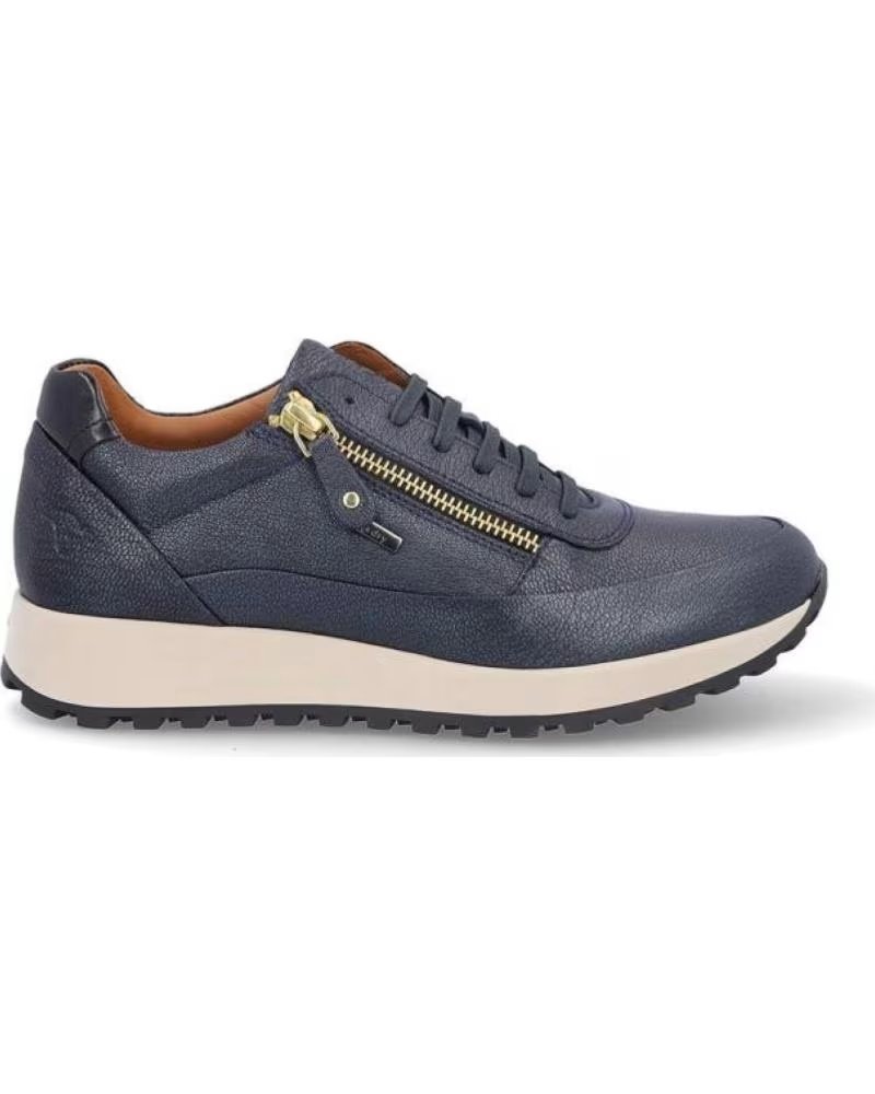 Zapatillas Casual Kangaroos de Piel Metalizada Marino Azul con Cremallera Azul