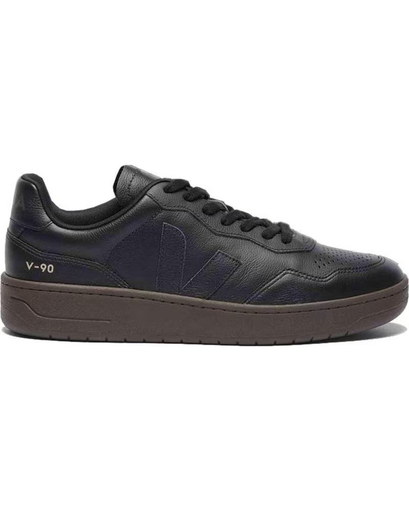 Zapatillas Veja V-90 Ot Leather Negras para Mujer