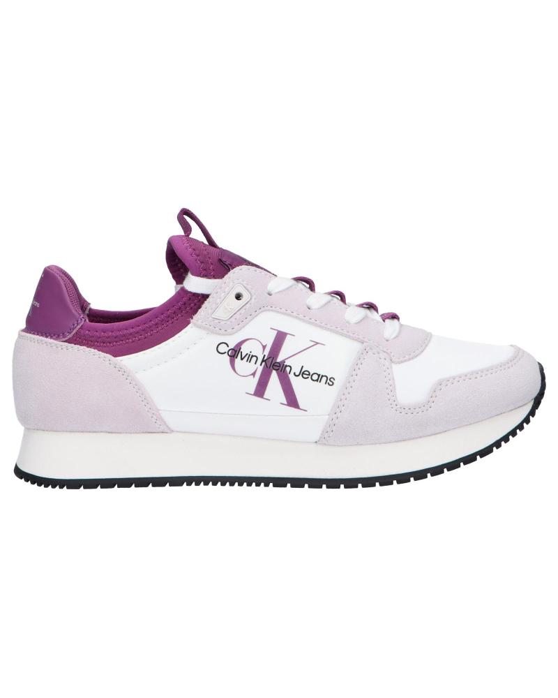 Zapatillas deporte de Mujer CALVIN KLEIN YW0YW00840 LACEUP NY-LTH W 0KB WHITE-GHOST GREY-AMETHYST