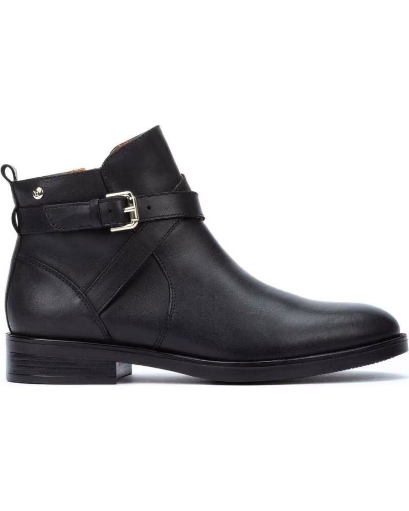 BOTINES PLANOS PIKOLINOS PUERTOLLANO W3C-8869 DE PIEL NEGRO BLACK