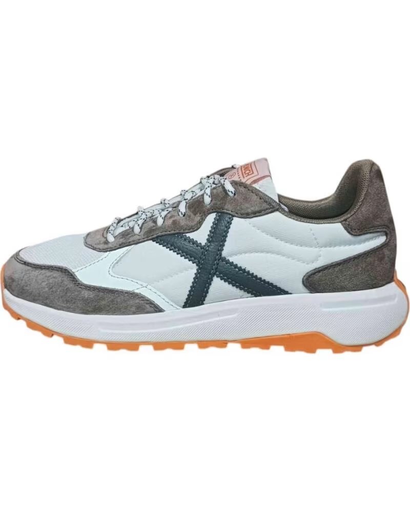 Zapatillas Munich Babel 13 Blancas con Detalles Gris y Naranja