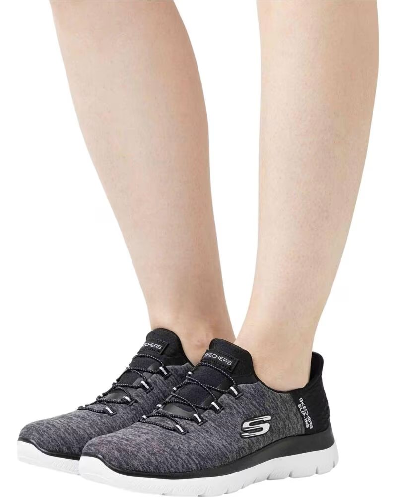 Zapatillas Skechers 149937BKW Slip-ins para Mujer Gris
