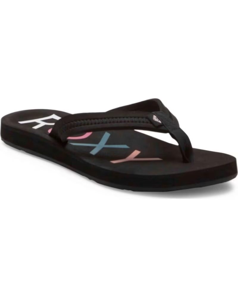 Chanclas Roxy para Mujer con Diseño Gráfico Negro