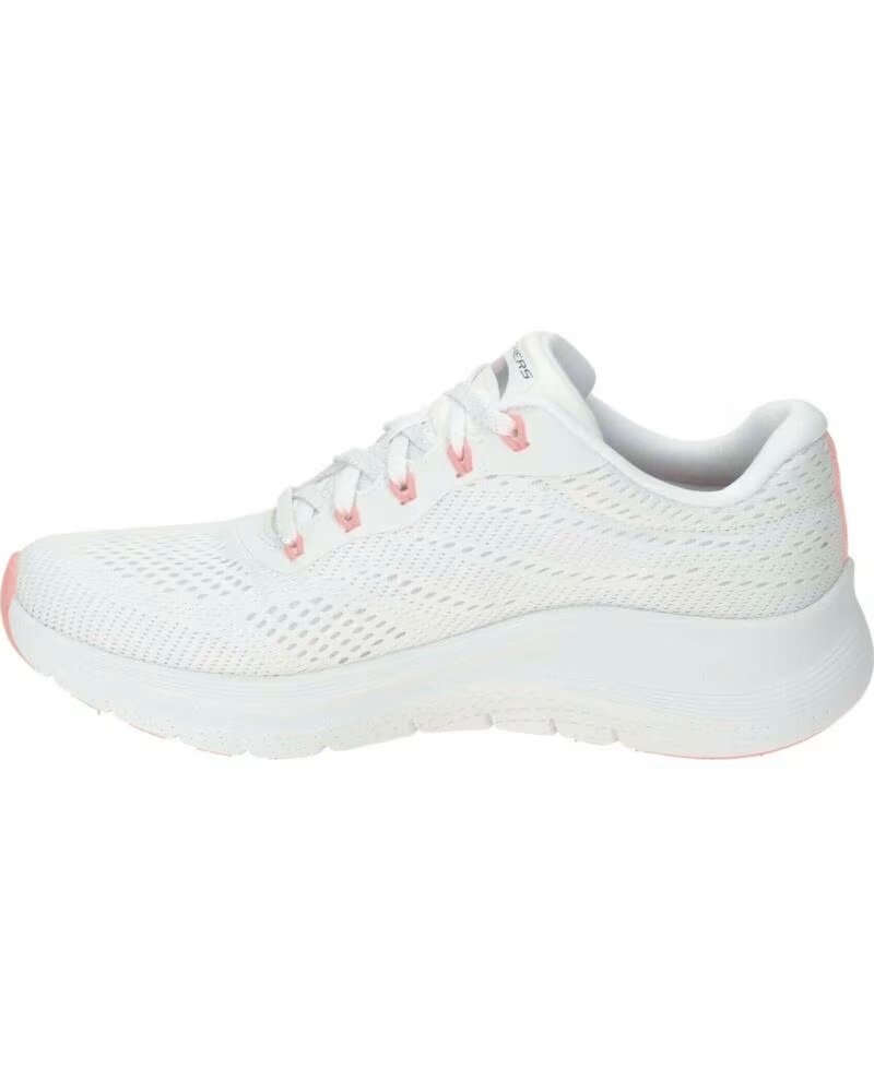 Zapatillas Skechers 150051-WPKB Arch Fit para Mujer en Blanco con Detalles Rosa y Azul White Mesh-pink Blue Trim