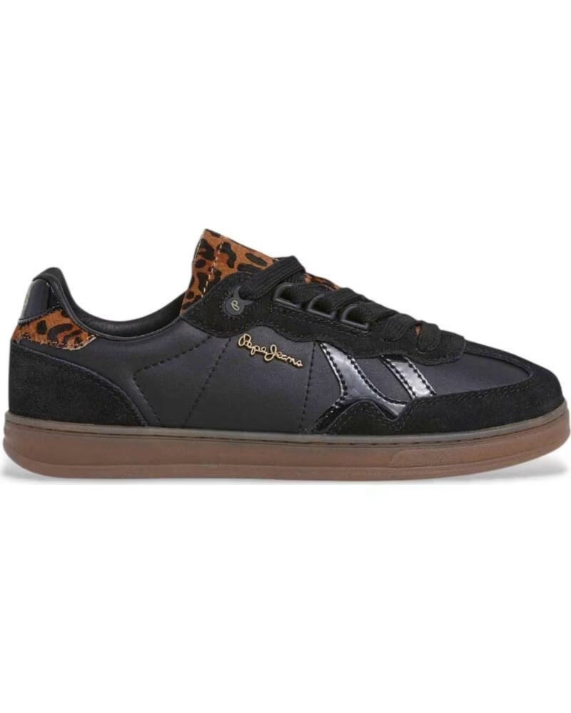 Zapatillas Pepe Jeans PLS000009 Negras con Detalle Animal Print 999BLACK