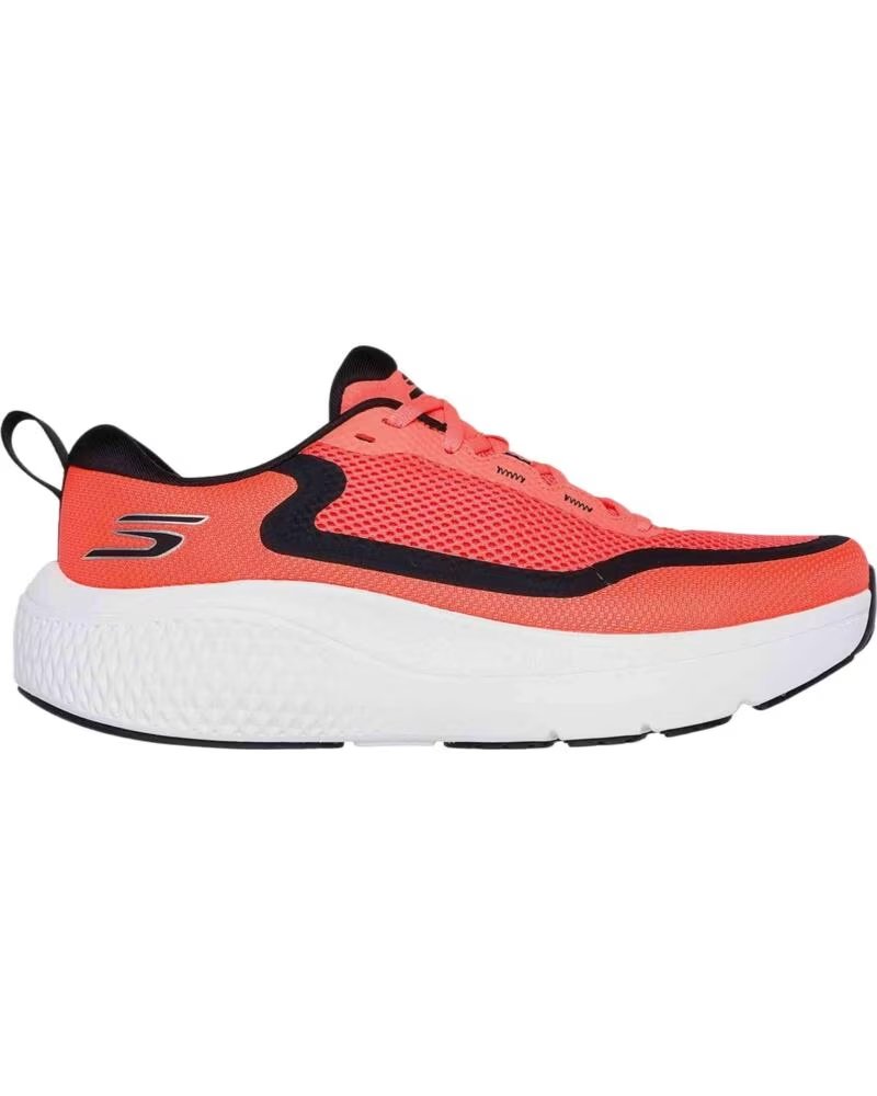 Zapatillas Skechers 246086-RDBK Mujer Naranja Red Textile-black-white Trim