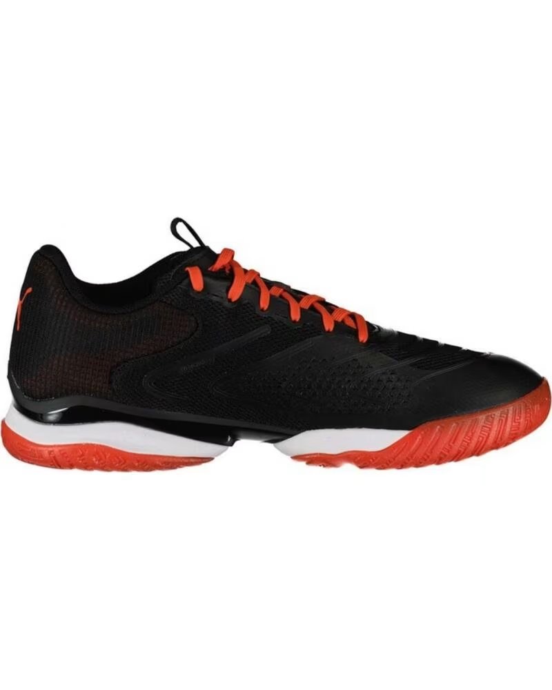 Zapatillas Deportivas Puma Negro con Detalles Naranja
