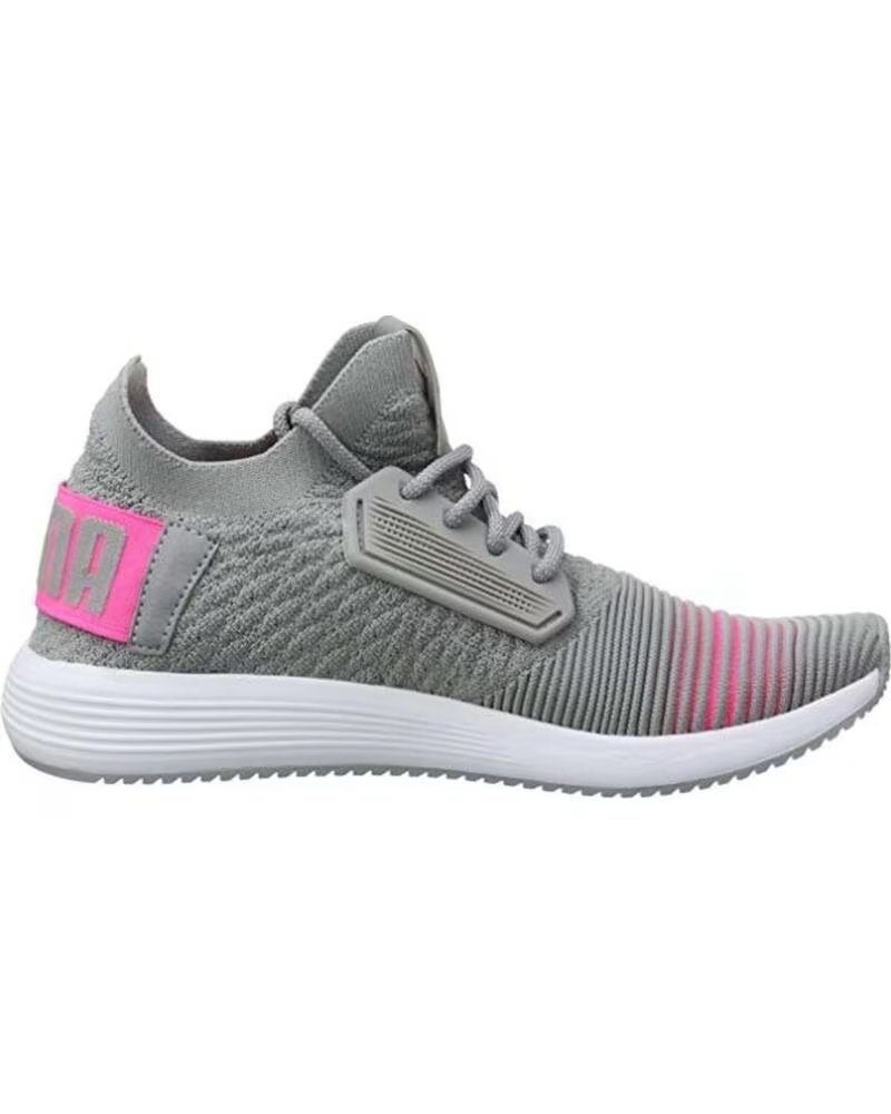 Zapatillas Deportivas Puma Mujer Gris con Detalles Rosa