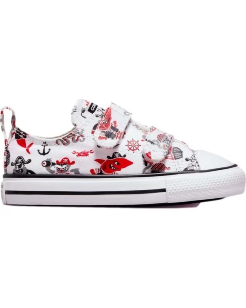 Zapatillas Converse All Star con Velcros Estampado Pirata Negro