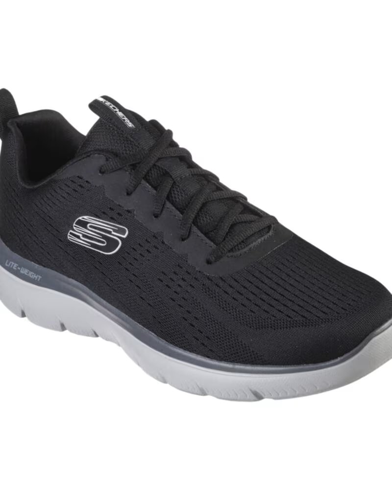 Zapatillas Skechers Summits Torre Hombre Negro-gris Black Mesh-taupe Trim