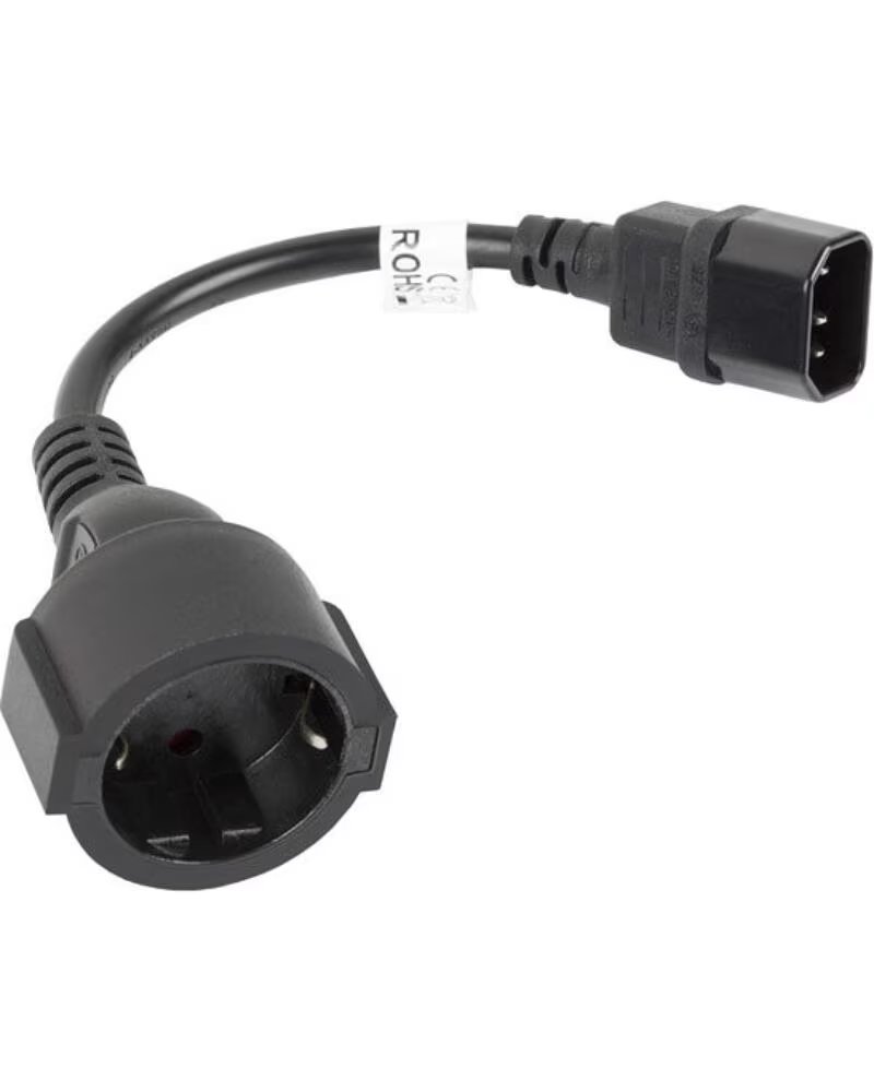 LANBERG CABLE ADAPTADOR IEC 320 C14 - SCHUKO CEE7 HEMBRA 20CM