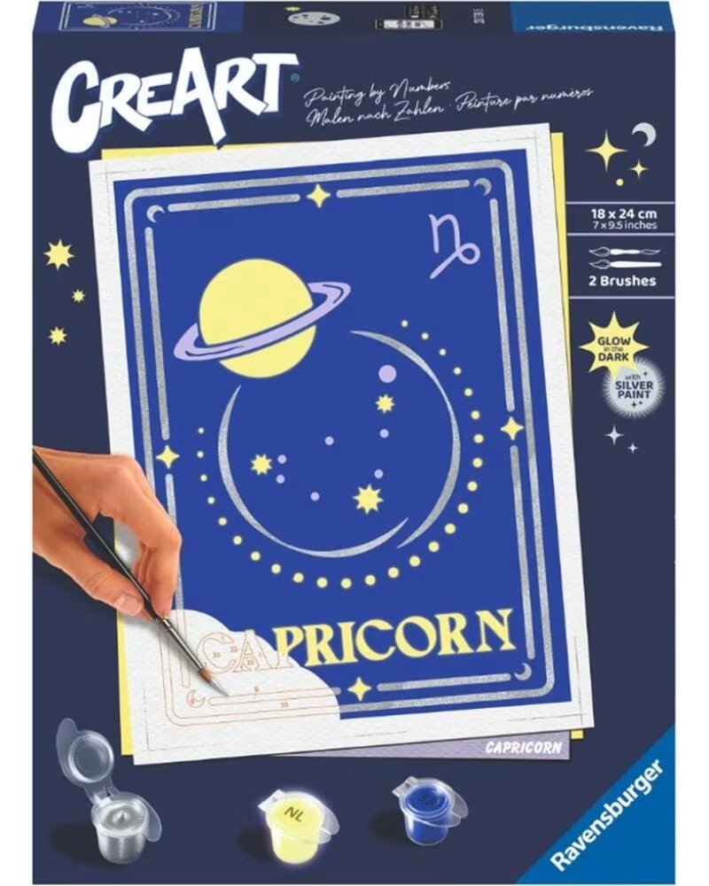 RAVENSBURGER KIT PARA PINTAR POR NÚMEROS CREART SERIE TREND ZODÍACO CAPRICORNIO