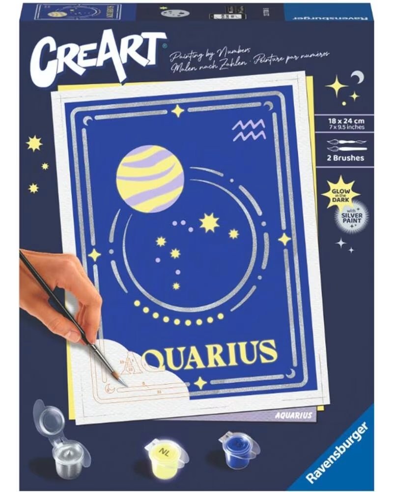 RAVENSBURGER KIT PARA PINTAR CON NÚMEROS CREART SERIE TREND ZODIAC ACUARIO