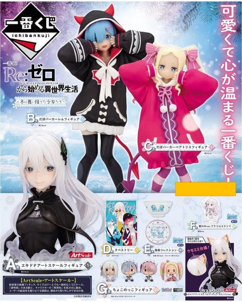 Figura de Colección Banpresto Ichiban Kuji Re Zero Girls Who Landed
