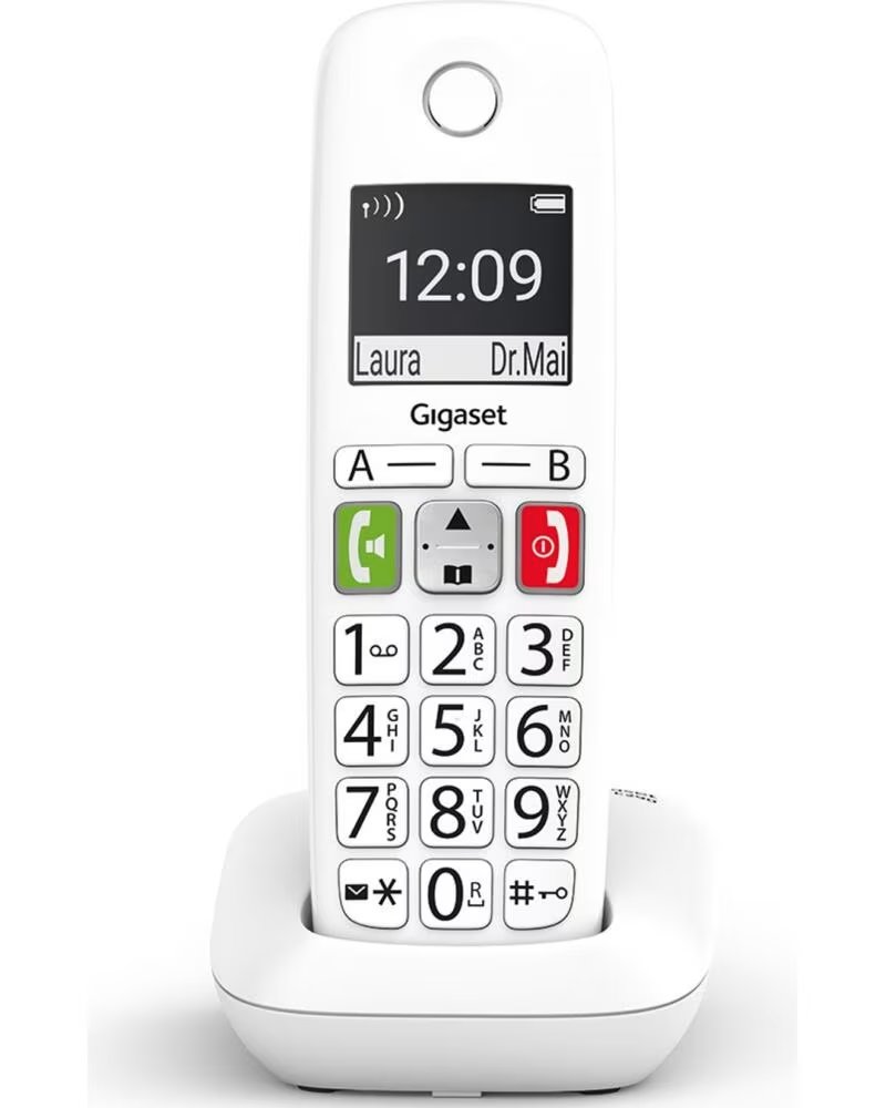 TELÉFONO INALÁMBRICO FIJO GIGASET E290 BLANCO CON TECLAS GRANDES