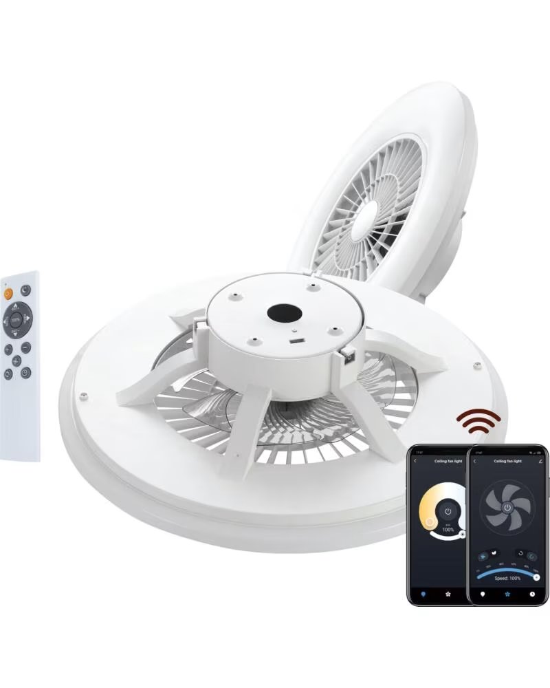 Lámpara de Techo Inteligente Muvit Io con Wi-fi, Led 40W y Ventilador de 20W