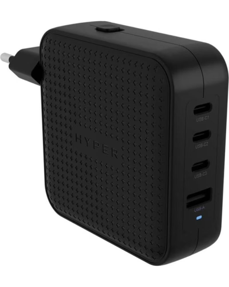 Hyper Cargador de Pared Travel Charger 100W 3x Usb Tipo C 1x a Negro