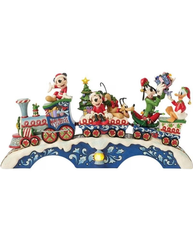 Enesco Figura Disney Mickey y Sus Amigos Tren Navideño Led