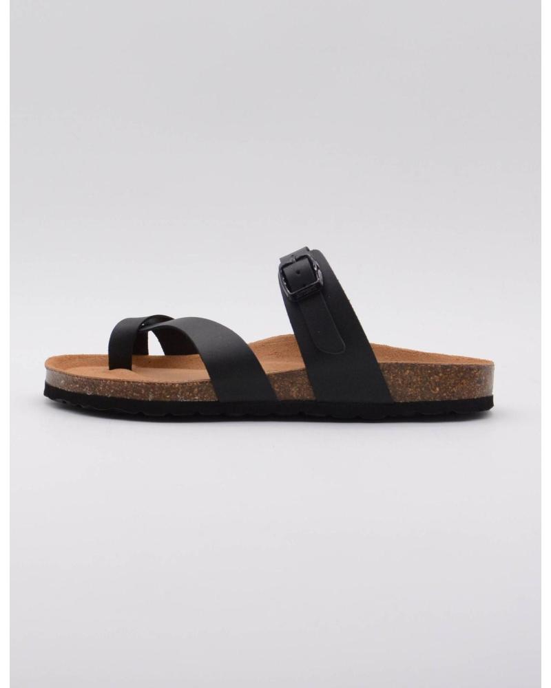 SANDALIAS DE DEDO BIO AUTENTI 3572 NEGRAS CON HEBILLA DE PIEL NEGRO