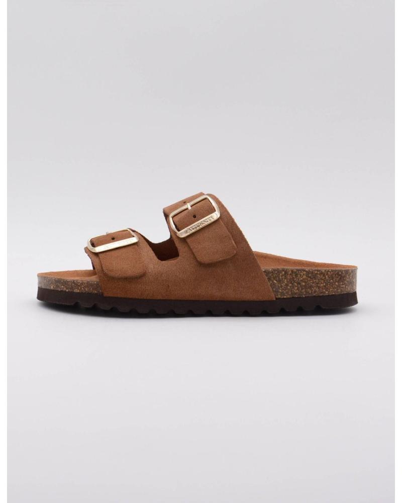 SANDALIAS BIO AUTENTI 747 DE CUERO MARRÓN CON HEBILLAS DE SERRAJE MARRON