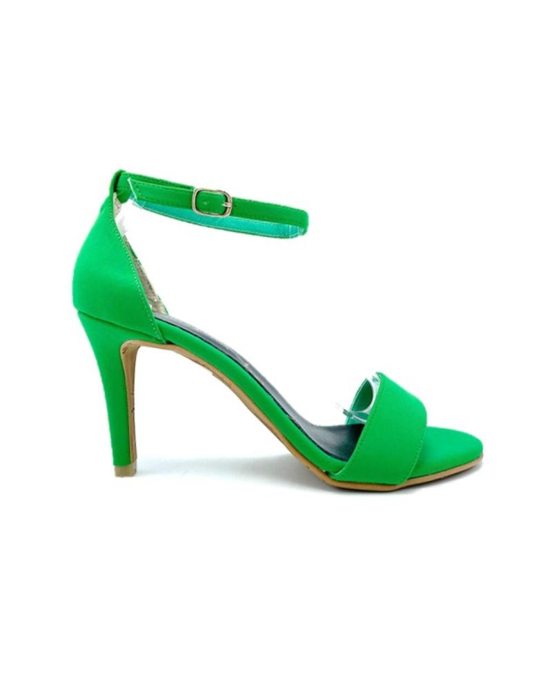 SANDALIAS DE TACÓN STILETTO DANIELA VEGA 132R VERDE CON PULSERA AL TOBILLO VERDE