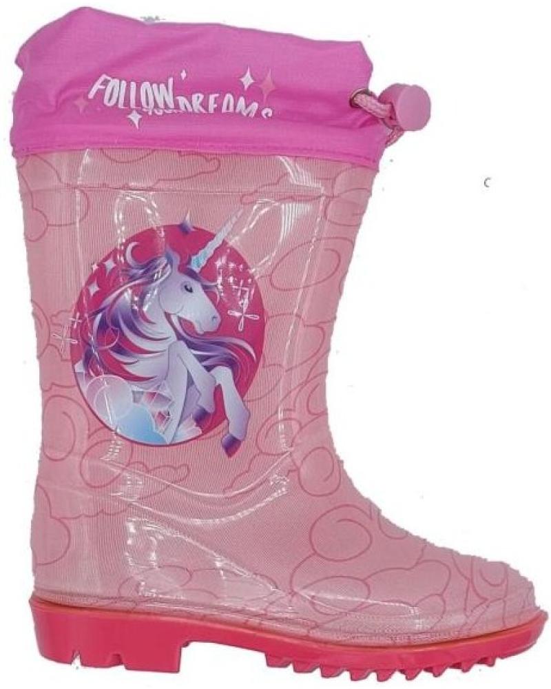 Botas de agua de Niña BUBBLE BOBBLE BOTA DE AGUA UNICORNIO ROSA