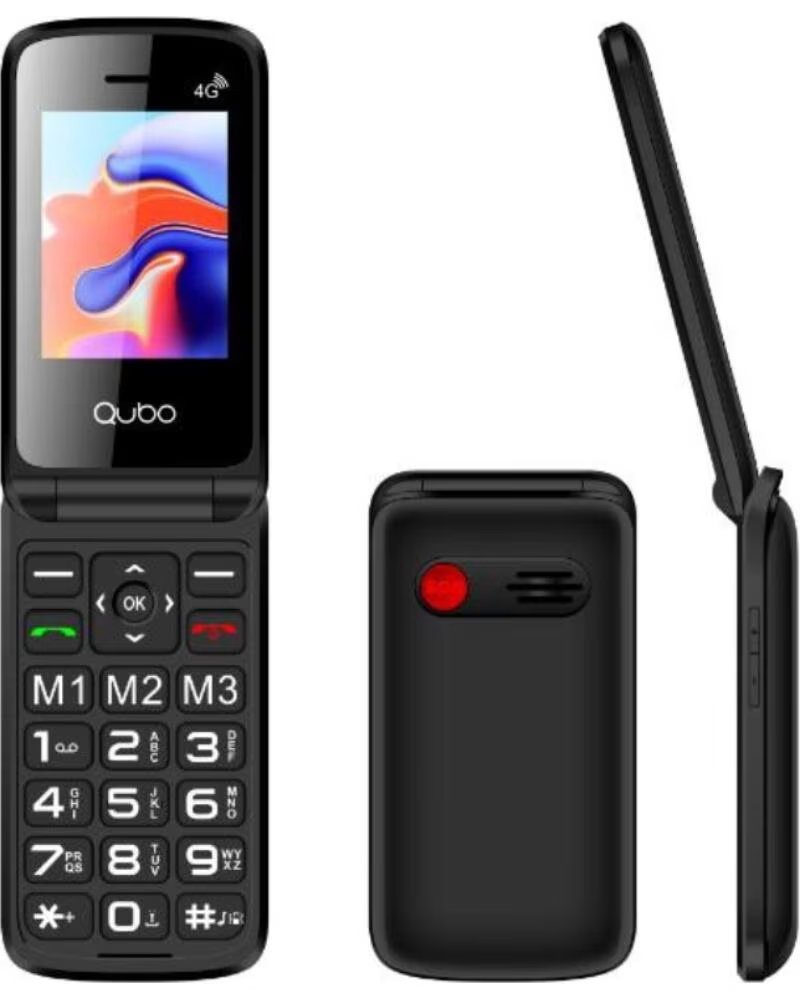 Qubo Telãfono Mã"vil X-247 4g para Personas Mayores 2,31 Pulgadas Negro