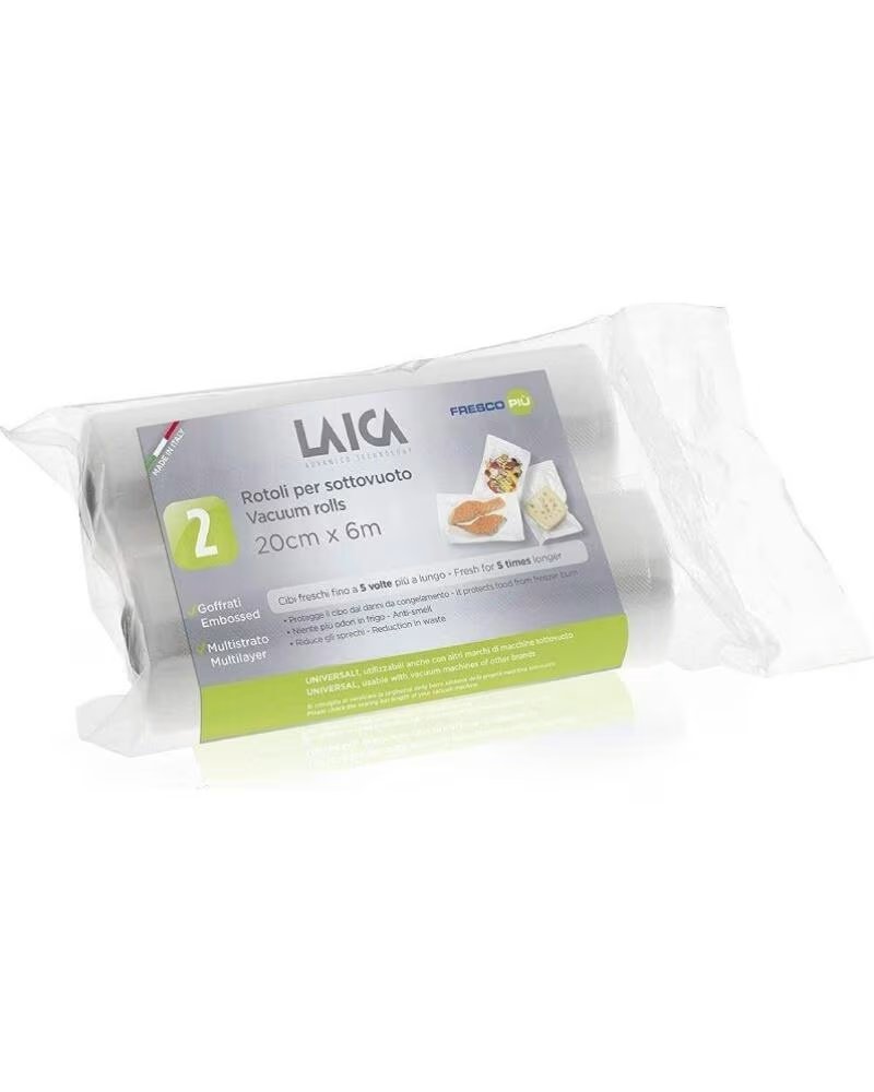 LAICA PACK 2 ROLLOS PARA ENVASAR AL VACÍO VT3508 20 X 600 CM