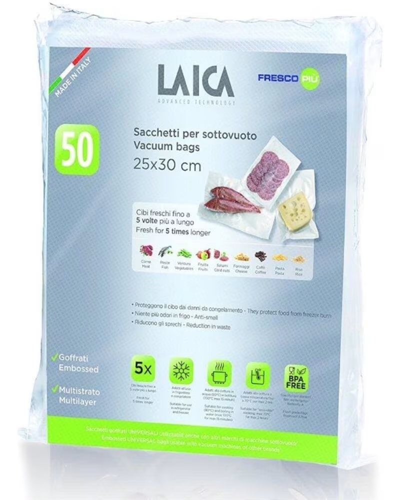 LAICA VT3510 BOLSAS PARA ENVASAR AL VACÍO 25 X 30 CM 50 UNIDADES