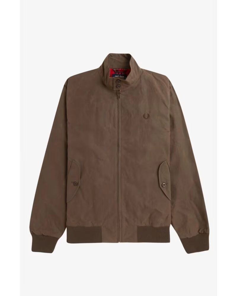 Chaqueta Harrington Encerada Made In England Fred Perry Brown