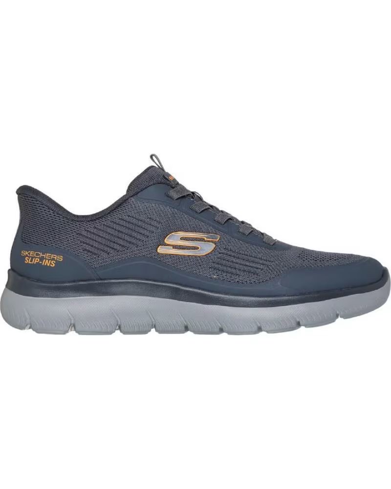 Skechers 233047 Zapatillas Casual de Hombre Hands Free Slip-ins Summits Top Rate Gris y Naranja y