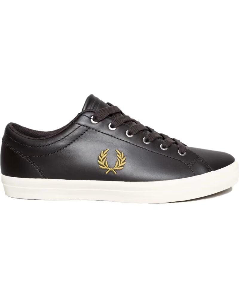 Zapatillas Fred Perry Baseline Leather B1306 Marrón Oscuro