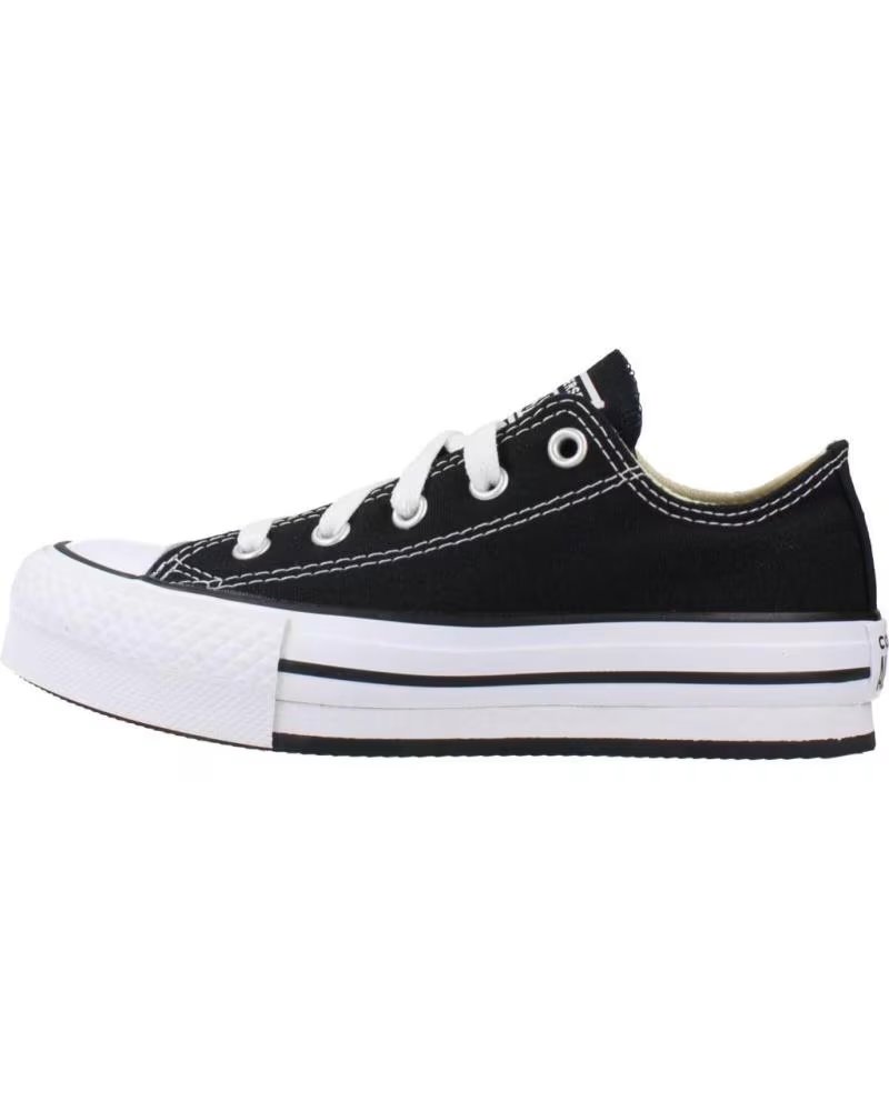 Deportivas de Niña y Niño Converse 372861C Chuck Taylor All Star Canvas Platform Black-white-black Negro