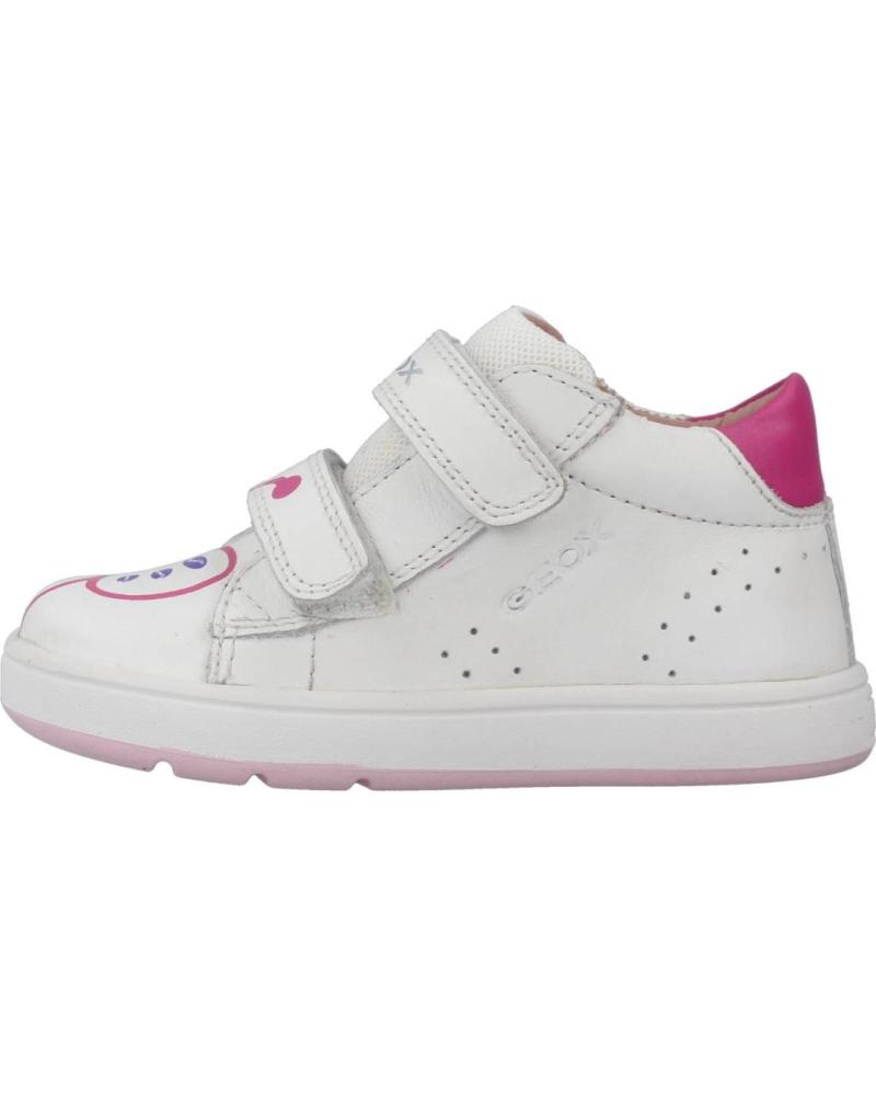 GEOX B BIGLIA GIRL B044CC ZAPATILLAS CASUAL VELCRO NIÑA BLANCO FUCSIA BLANCO