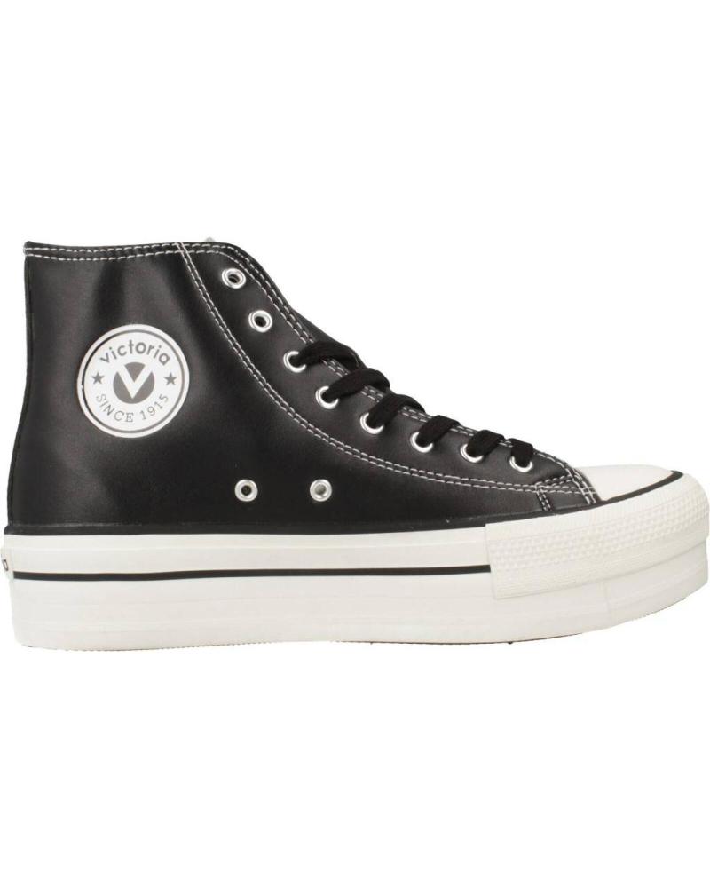 VICTORIA TRIBU DOBLE 1061107 - BOTÍN HIGH-TOP EFECTO PIEL NEGRO NEGRO