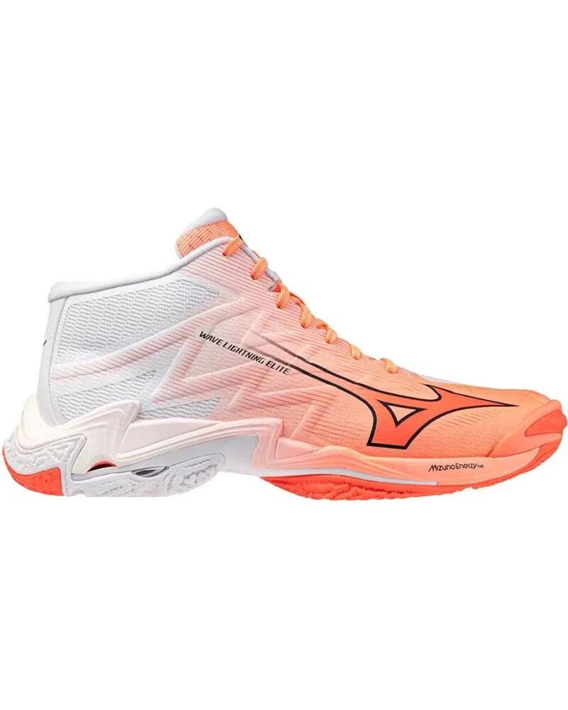 Zapatillas Mizuno Wave Lightning Elite Mid Blanco Naranja