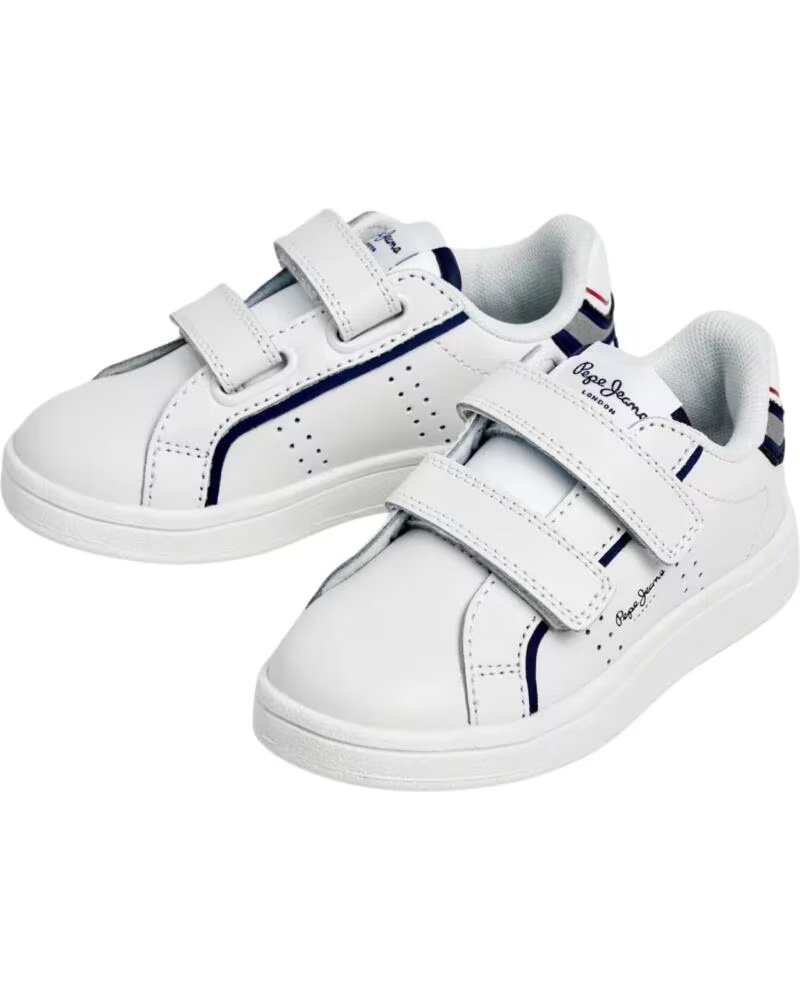 Pepe Jeans Zapatillas de Moda Infantiles con Cierre de Velcro Blanco
