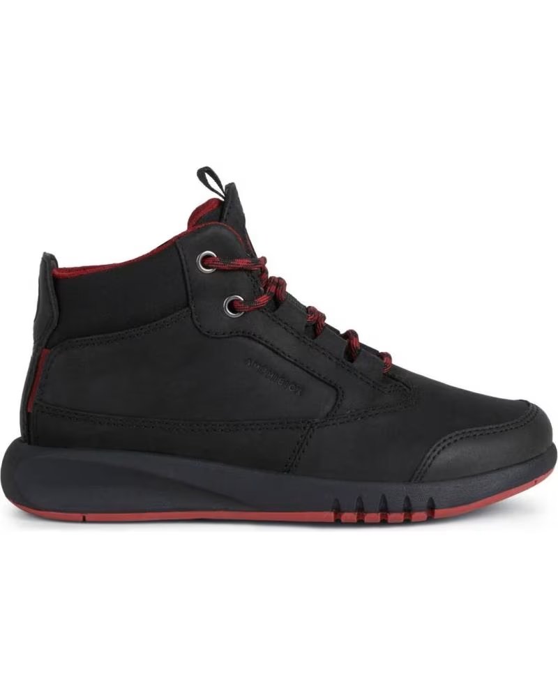 Geox J04CYA 0CL11 J Aeranter Abx Botines Impermeables Black-dk Red C0260
