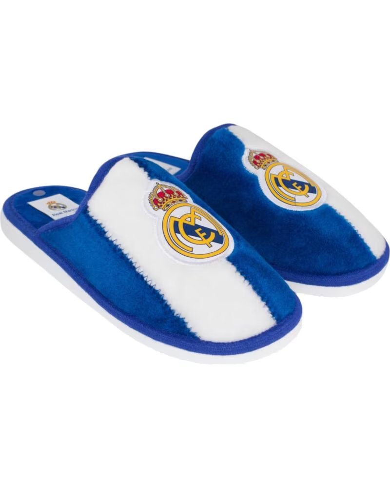 Sevillas Pantufla Infantil Real Madrid de Algodon con Suela Eva Antideslizante Azul