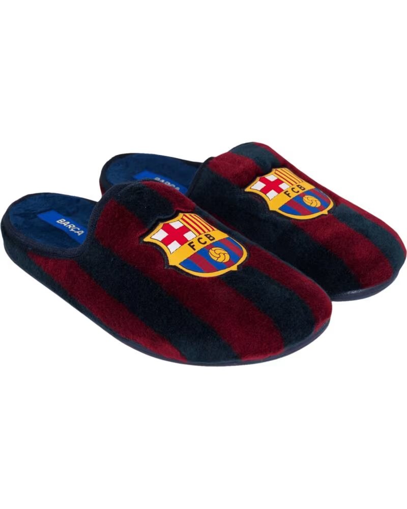 Sevillas Pantufla Infantil Fc Barcelona de Algodon con Suela Goma Antideslizante Azul
