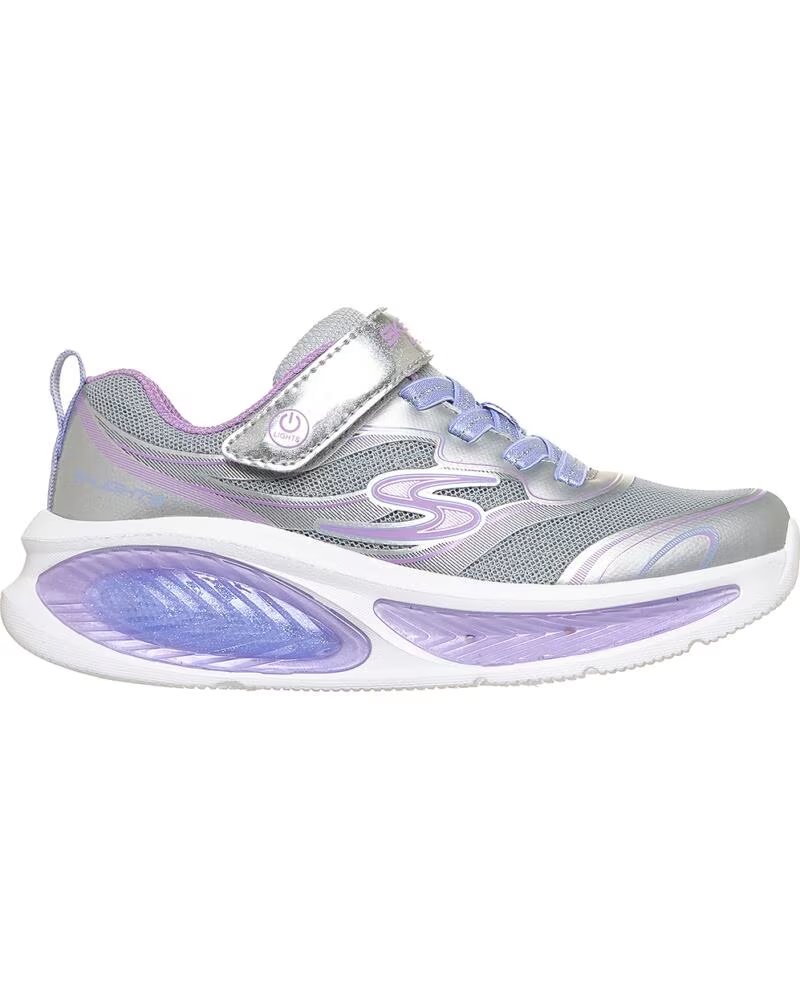 Skechers Deportiva con Luz Lil Cosmic Glow 20 Plateada Silver