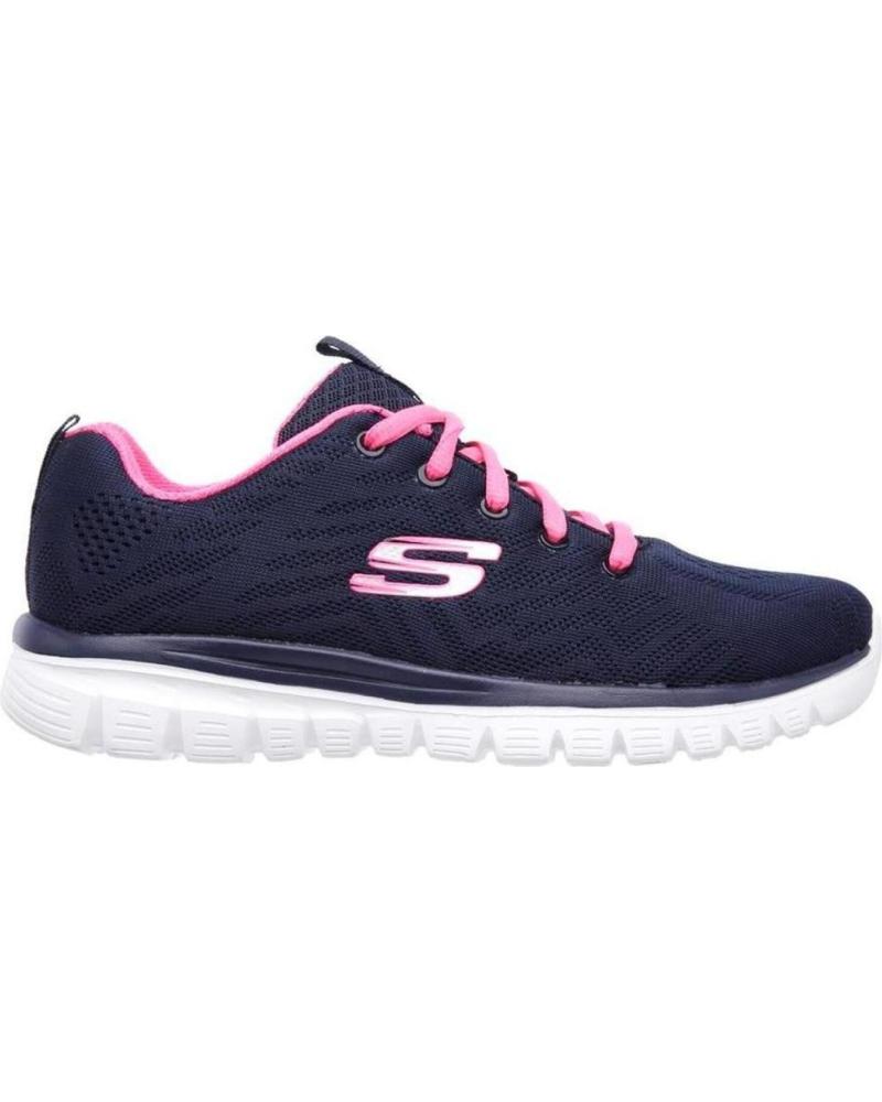 Deportivas de Mujer y Niña SKECHERS ZAPATILLAS MARINO-ROSA MULTICOLOR