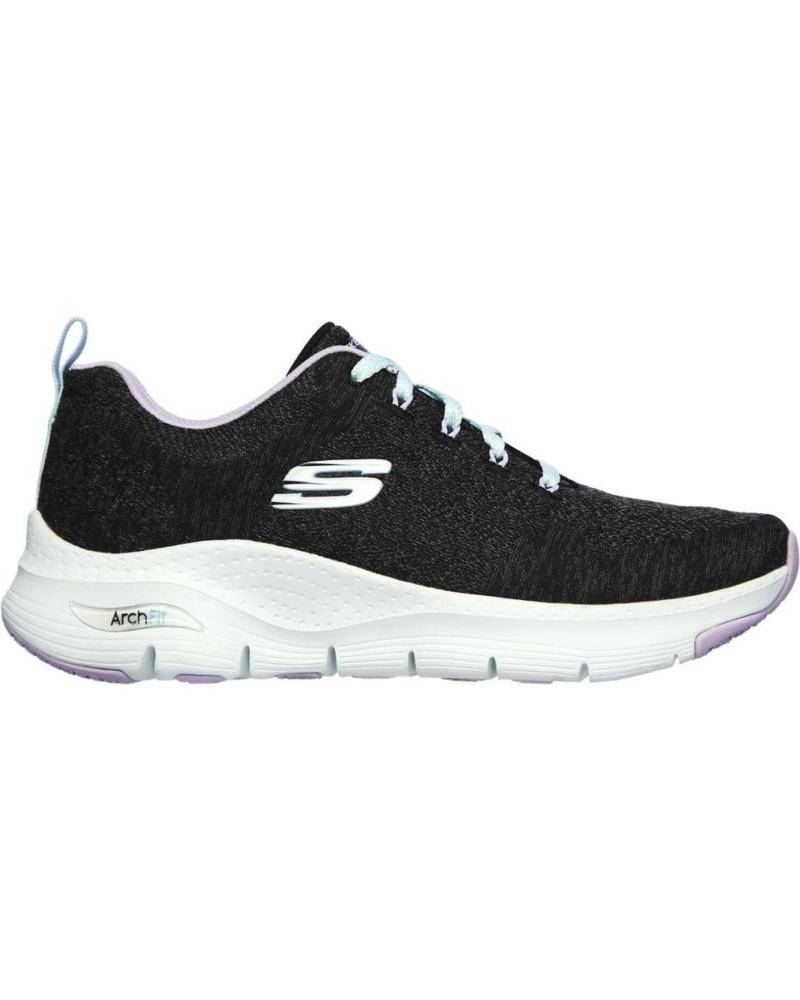Deportivas de Mujer y Niña SKECHERS ARCH FIT COMFY WAVE NEGRO