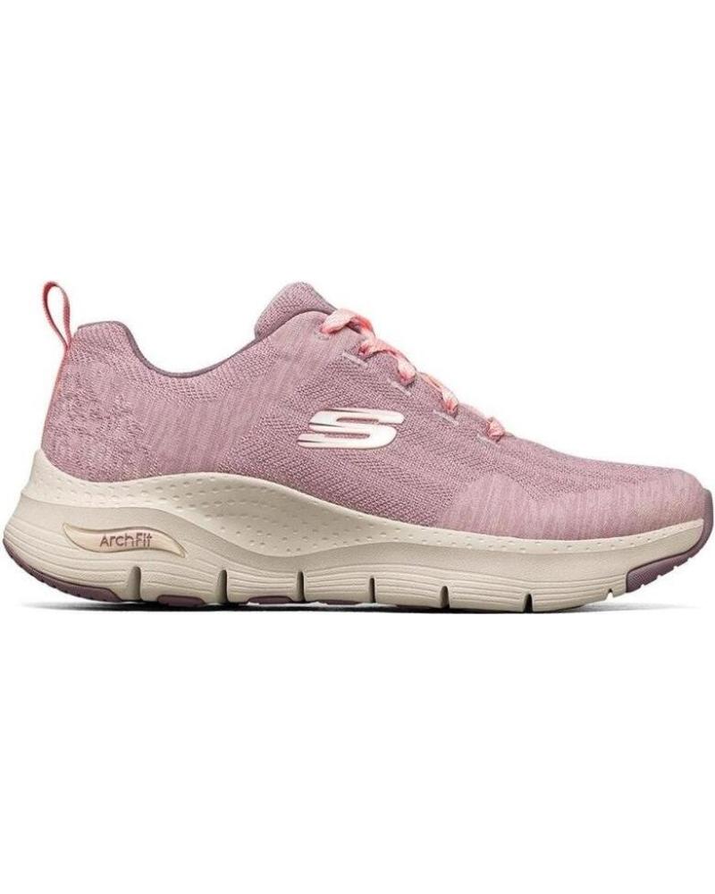 Deportivas de Mujer y Niña SKECHERS ZAPATILLAS ARCH FIT COMFY WAVE ROSA