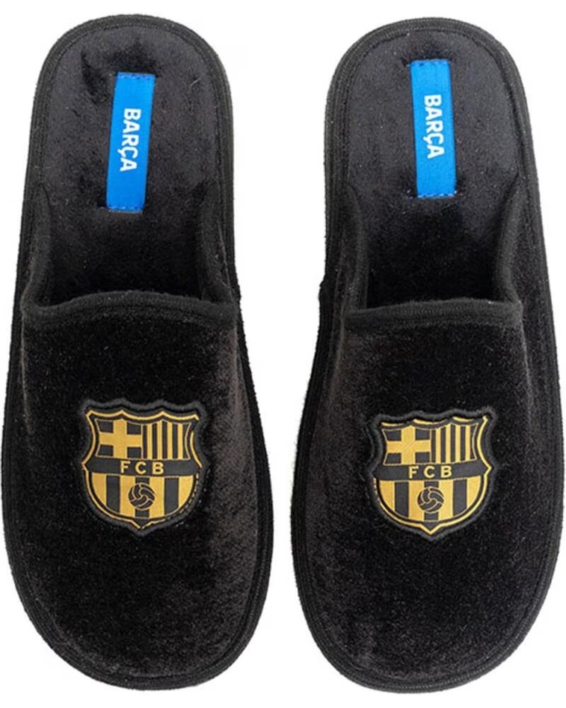 Marpen Zapatilla de Estar por Casa Fc Barcelona Negra Suela Ligera Negro