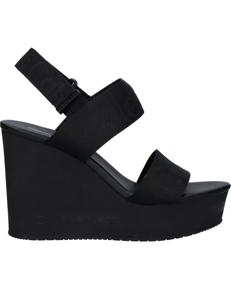 Calvin Klein YW0YW00959 Wedge Sandal Webbing Bds Black