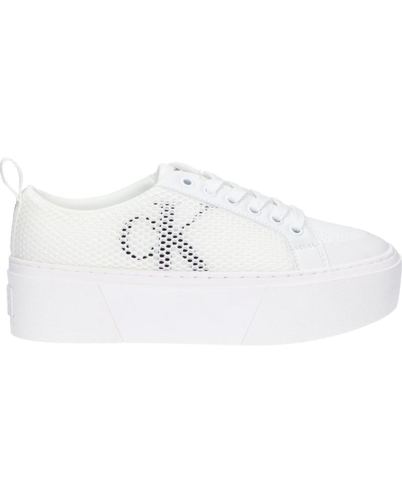 Zapatillas deporte de Mujer CALVIN KLEIN YW0YW00915 FLATFORM 0K5 WHITE-CREAMY WHITE-BLACK