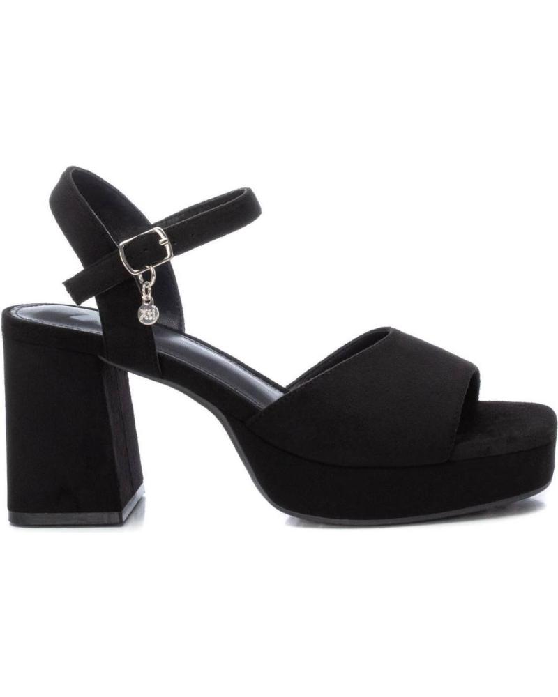 SANDALIA DE TACÓN XTI DE ANTE NEGRO NEGRO