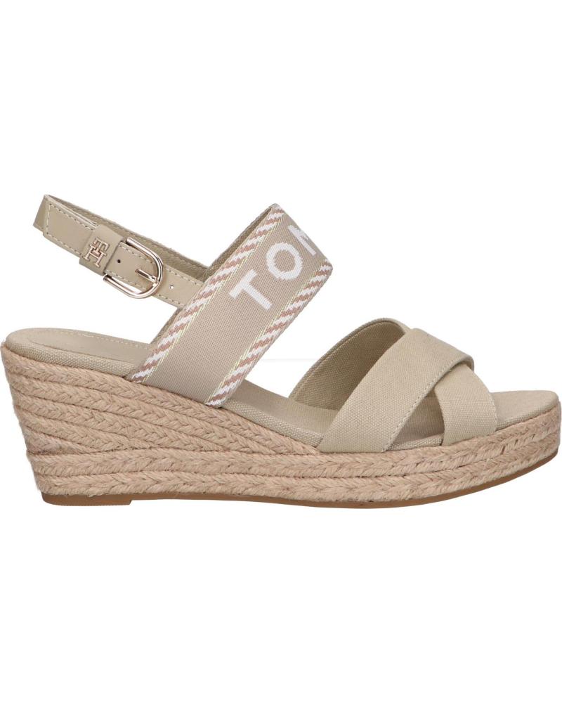 Sandalias de Mujer TOMMY HILFIGER FW0FW07091 SEASONAL WEBBING MID WEDGE RBT SANDALWOOD