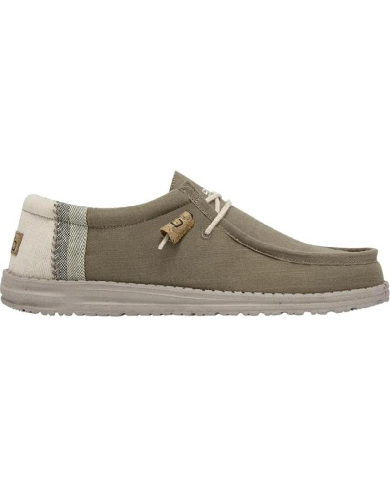 MOCASINES HEY DUDE WALLY LINEN PARA HOMBRE - COLOR NATURAL KAKI KAKI